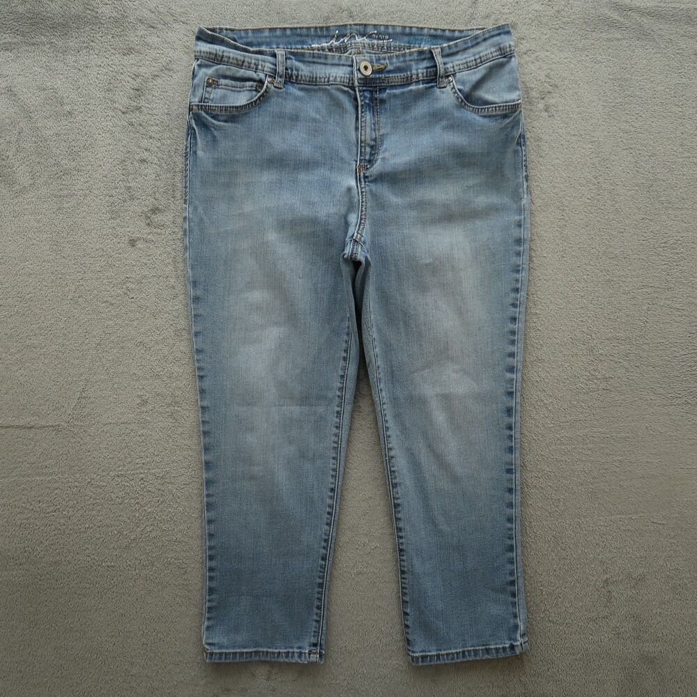 INC Jeans Women's Size 12 Mid-Rise Skinny Leg Denim Crop 23.5" Inseam Stretch